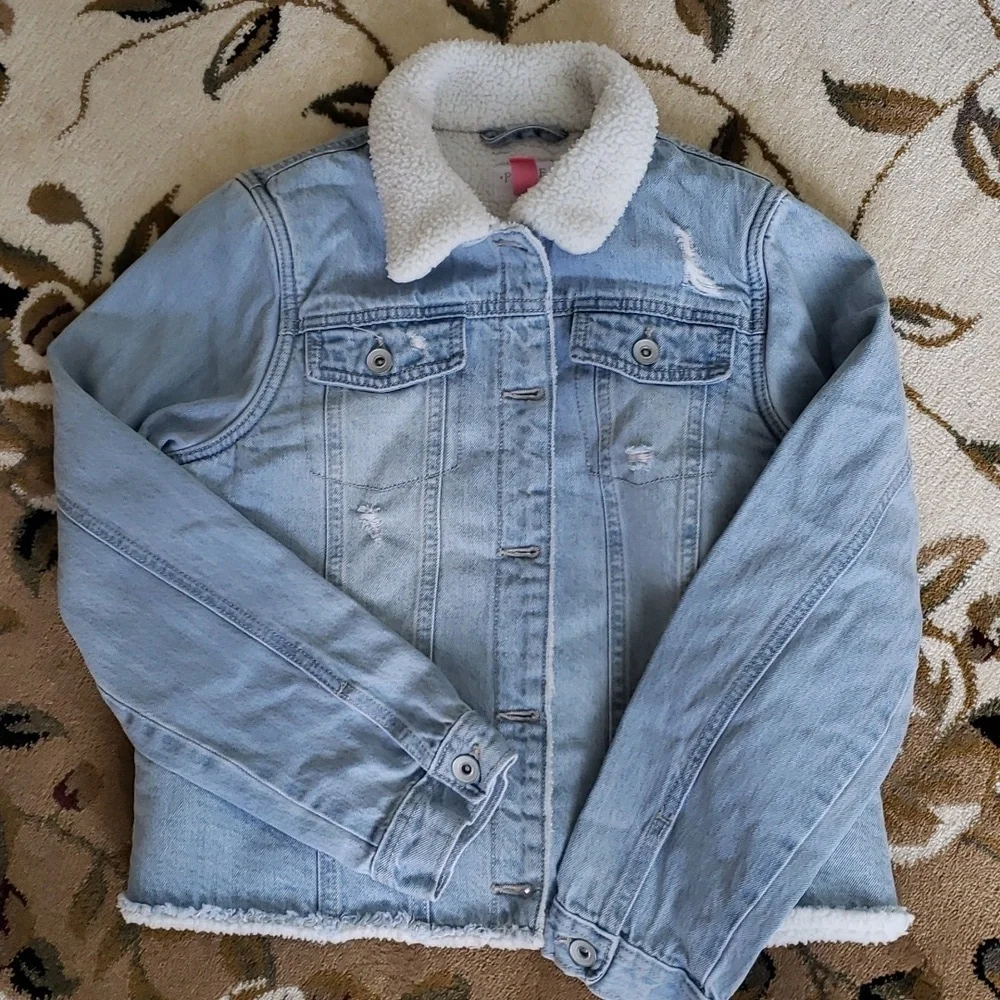 GIRL'S CHILDREN'S PLACE LINED DENIM JACKET SIZE 16 XXL